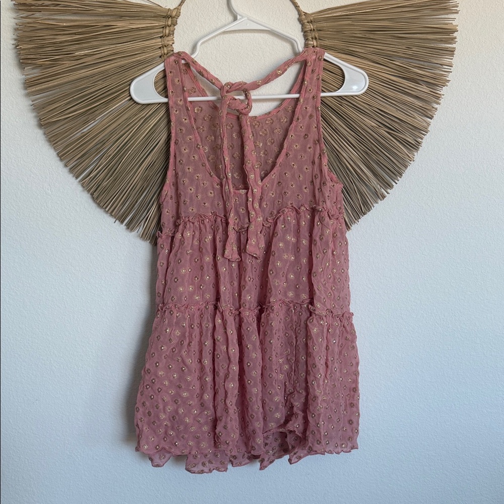 Free People Blush and Gold Mini Dress - Picture 9 of 11